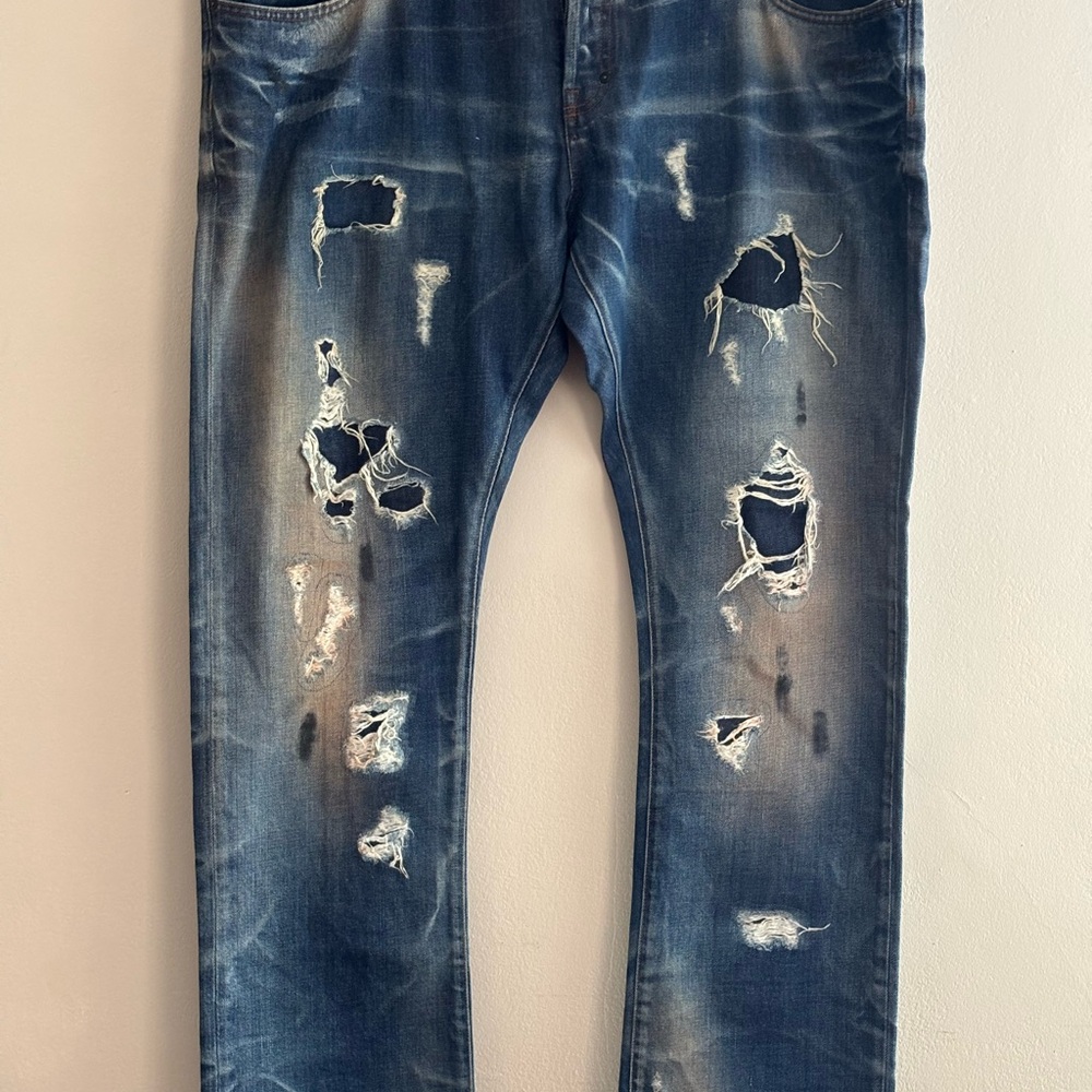 PRPS Blue Relaxed Distressed Jeans